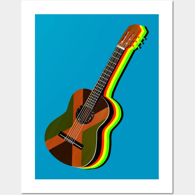 Jamaican Flag Guitar Wall Art by mailboxdisco